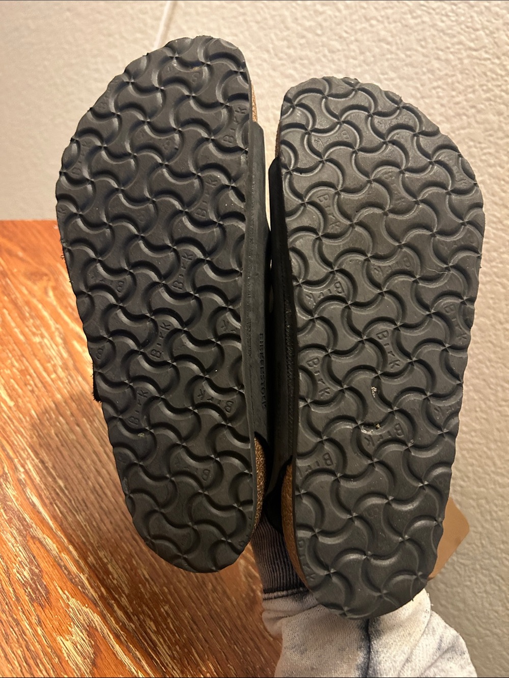 Birkenstock Black Two-Strap Sandals with Silver Buckles - Picture 2 of 2